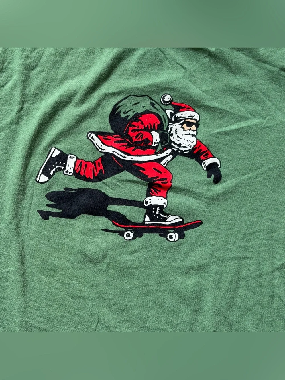 Lot of 3 fun Holiday theme graphic short sleeve shirts boys L 10-12 Santa Dino